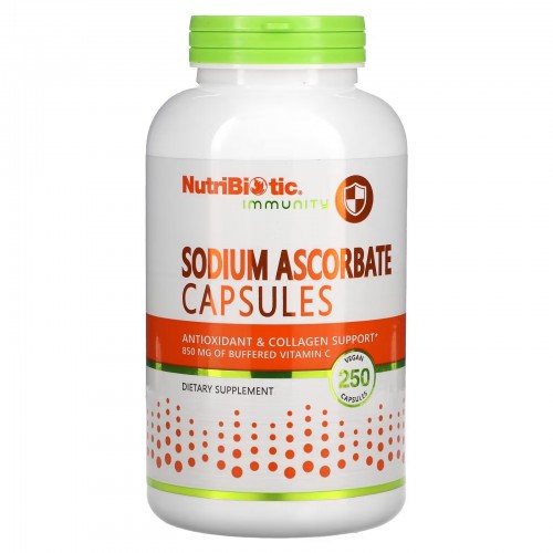 NutriBiotic, Immunity, аскорбат натрия, 250 растительных капсул NutriBiotic, Immunity, аскорбат натрия, 250 растительных капсул